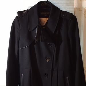 Black Via Spiga winter coat jacket pleated back